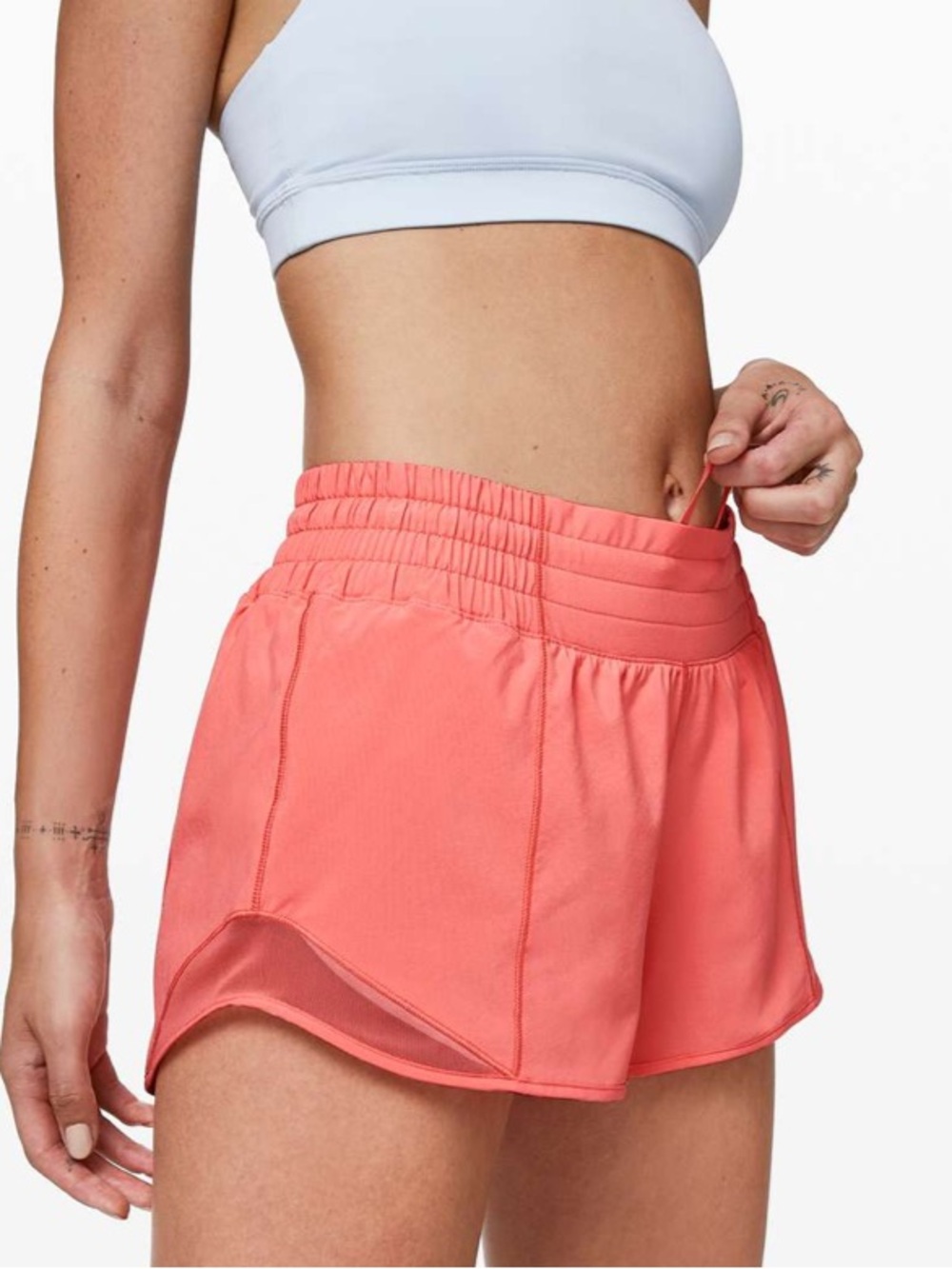 Lululemon Hotty Hot High-Rise 2.5” Shorts in Light Coral
